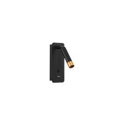 Foco de parede com carregador USB 1xG9/35W/230V preto/dourada
