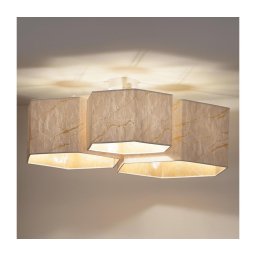 Duolla - Candeeiro integrado ROLLER TRIO HEX 3xE27/15W/230V branco/dourada