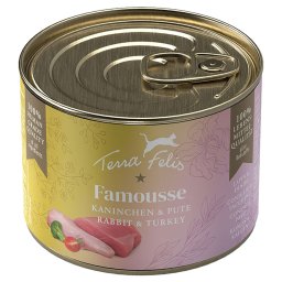 24x200g coelho e peru Famousse Terra Felis comida húmida para gatos