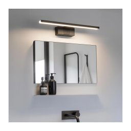 Aigostar - Iluminação LED para espelho de casa de banho, 8 W, 230 V, 4000 K, 40 cm, IP44, preta