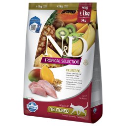 2x5kg frango Tropical Selection Neutered N&D Cat ração gatos