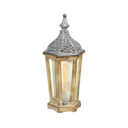 Eglo 54618 - Candeeiro de mesa LED 1xE27/4W/230V prateado/castanho