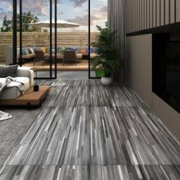 Vidaxl Lâminas De Piso De Pvc Autoadhesivo Cinza A Riscas 4,46 M2 3 Mm