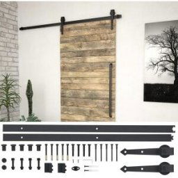 Vidaxl Kit De Ferramentas Para Porta Giratória De Aço Preto De 183 Cm