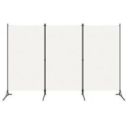 Vidaxl Biombo Divisor De 3 Painéis Branco Creme 260x180 Cm
