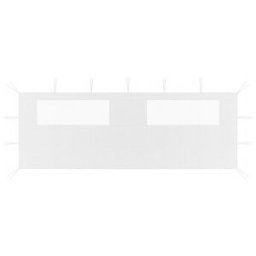Vidaxl Parede Lateral De Telhado Com Janelas Brancas 6x2 M