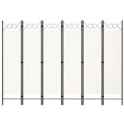 Vidaxl Biombo Divisor De 6 Painéis Branco Creme 240x180 Cm