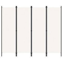 Vidaxl Biombo Divisor De 4 Painéis Branco Creme 200x180 Cm