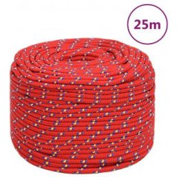 Vidaxl Corda De Barco De Polipropileno Vermelho De 10 Mm 25 M