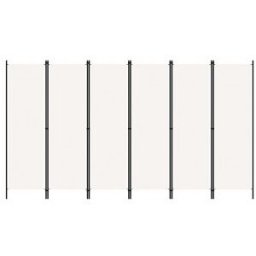 Vidaxl Biombo Divisor De 6 Painéis Branco Creme 300x180 Cm