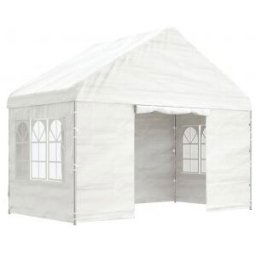 Vidaxl Sala De Jantar Com Teto De Polietileno Branco 4.08x2.23x3.22 M