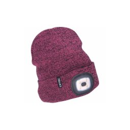 Extol - Gorro com lanterna frontal recarregável por USB, bateria 300 mAh, roxo, tamanho único