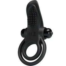 Pretty Love - Anel Vibratório Duplo + Estimulador De Clitóris 10 Vibrações Preto