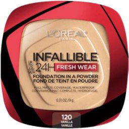 L'Oréal Paris Infallible 24H Fresh Wear Base em Pó Cobertura Mate Total 9g 120 Vanilla