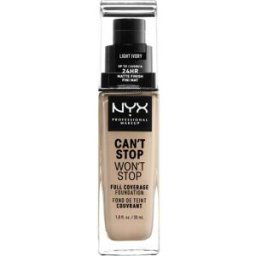 NYX Professional Makeup Can't Stop Won't Stop Base de Cobertura Total 30mL 04 Light Ivory