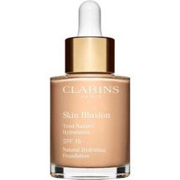 Clarins Skin Illusion Base Líquida Hidratação Natural Pele Nua 30mL 114 Cappuccino