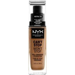 NYX Professional Makeup Can't Stop Won't Stop Base de Cobertura Total 30mL 12.7 Neutral Tan