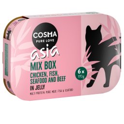 24x170g misto 5 variedades gelatina Cosma Asia latas gatos