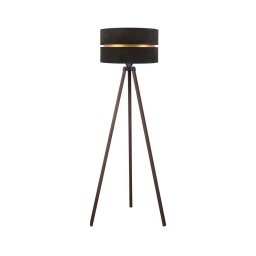 Duolla - Candeeiro de chão DUO 1xE27/60W/230V diâmetro 44 cm preto/castanho