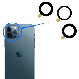 Lente de câmera traseira preta para iPhone 12 pro