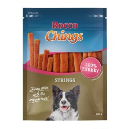 200g peru Chings Strings Rocco snacks para cães