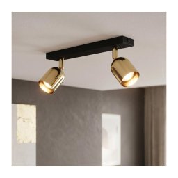 Candeeiro de focos LED TOP 2xGU10/10W/230V preto/dourado