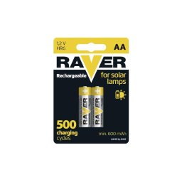 2 pçs Pilha recarregável AA RAVER NiMH/1,2V/600 mAh
