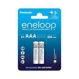 Panasonic - 2 unid. Pilha recarregável AAA Eneloop 800 mAh