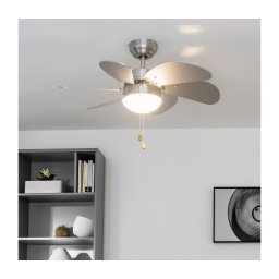 ZEVENTI - Ventilador de teto FAMARA 1xE14/60W/230V cinza