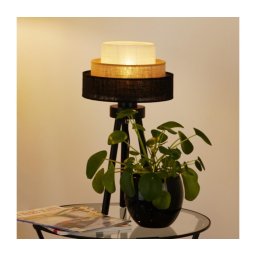 BRILAGI - Lâmpada de mesa ASPEN LUNETA 1xE27/15W/230V preta/bege/crème