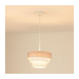 Brilagi - Candeeiro suspenso ALASKA LUNETA 1xE27/15W/230V diâmetro 25 cm cinzento/creme
