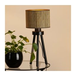BRILAGI - Lâmpada de mesa BOSTON ROLLER 1xE27/15W/230V castanho/dourado