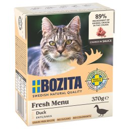 6x370g pato molho pedaços Bozita comida húmida gatos