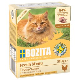 6x370g Sterilised rico em frango molho pedaços Bozita comida húmida gatos