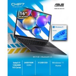 Portátil Asus VivoBook 16- Intel I7 13620H / 24GB RAM / 512GB SSD / 16" WUXGA / Windows 11 - F1605VA-73BCLHDPB3