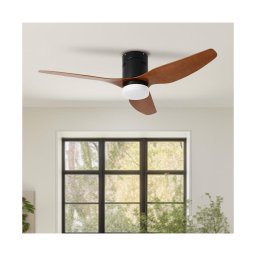 ZEVENTI - Ventilador de teto LED PADUA LED/18W/230V Wi-Fi Tuya preto/castanho + comando remoto