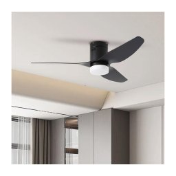 ZEVENTI - LED ventilador de teto PADUA LED/18W/230V Wi-Fi Tuya preto + comando remoto
