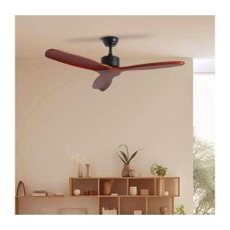 ZEVENTI - Ventilador de teto CUENCA Wi-Fi Tuya preto/carvalho + controle remoto
