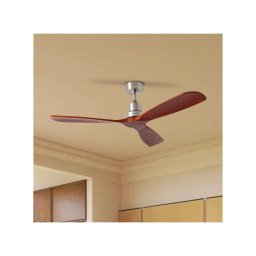 ZEVENTI - Ventilador de teto LIONI Wi-Fi Tuya cromado/carvalho + controlo remoto