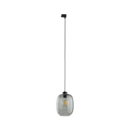 Candeeiro suspenso para sistema de carril trifásico ELIO 1xE27/15W/230V preto/fumado preto