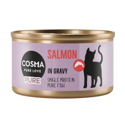 6x80g salmão Cosma Pure comida húmida para gatos