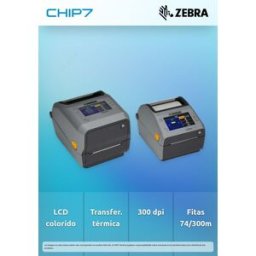 Zebra Impressora de transferência térmica (74/300M) ZD621 Color Touch LCD