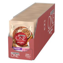 26x85g salmão Mini Sensitive Purina ONE comida húmida para cães