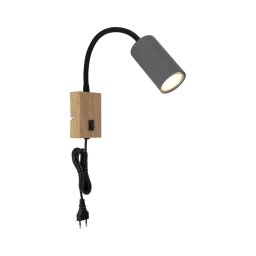 Globo 57911WG - Candeeiro de parede flexível ROBBY 1xGU10/25W/230V cinzento/castanho