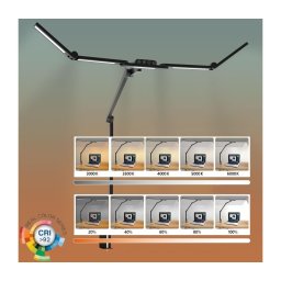 Lâmpada de mesa LED flexível dimmável 24W 230V 3000-6500K CRI 92 preta