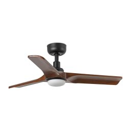 FARO 33806WT-1TW - Ventilador LED HEYWOOD S 10W/230V madeira/preto 90 cm WT+comando