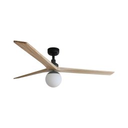 FARO 34282WT-11L-Str. vent. KLIML 1xE27/15W/230V pinho/preto Ø150 cm WT+comando