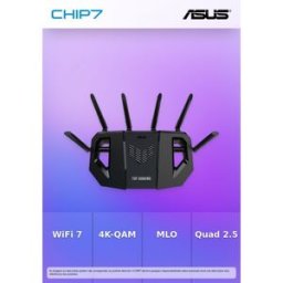 ASUS TUF Gaming BE6500 Dual Band WiFi 7 Router 4K-QAM Multi-Link Operation MLO Quad 2.5GbE port