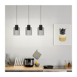 Eglo 43626 - Candelabro suspenso MILLIGAN 3xE27/40W/230V preto