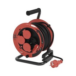 Extensão de cabo com 4 tomadas 25m IP44 vermelho